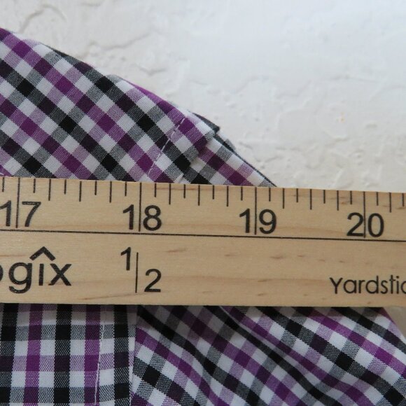 Nick Graham* Men's Long Sleeve Button Down Curved Hem Plaid Dress Shirt~ Size XL - Picture 6 of 10